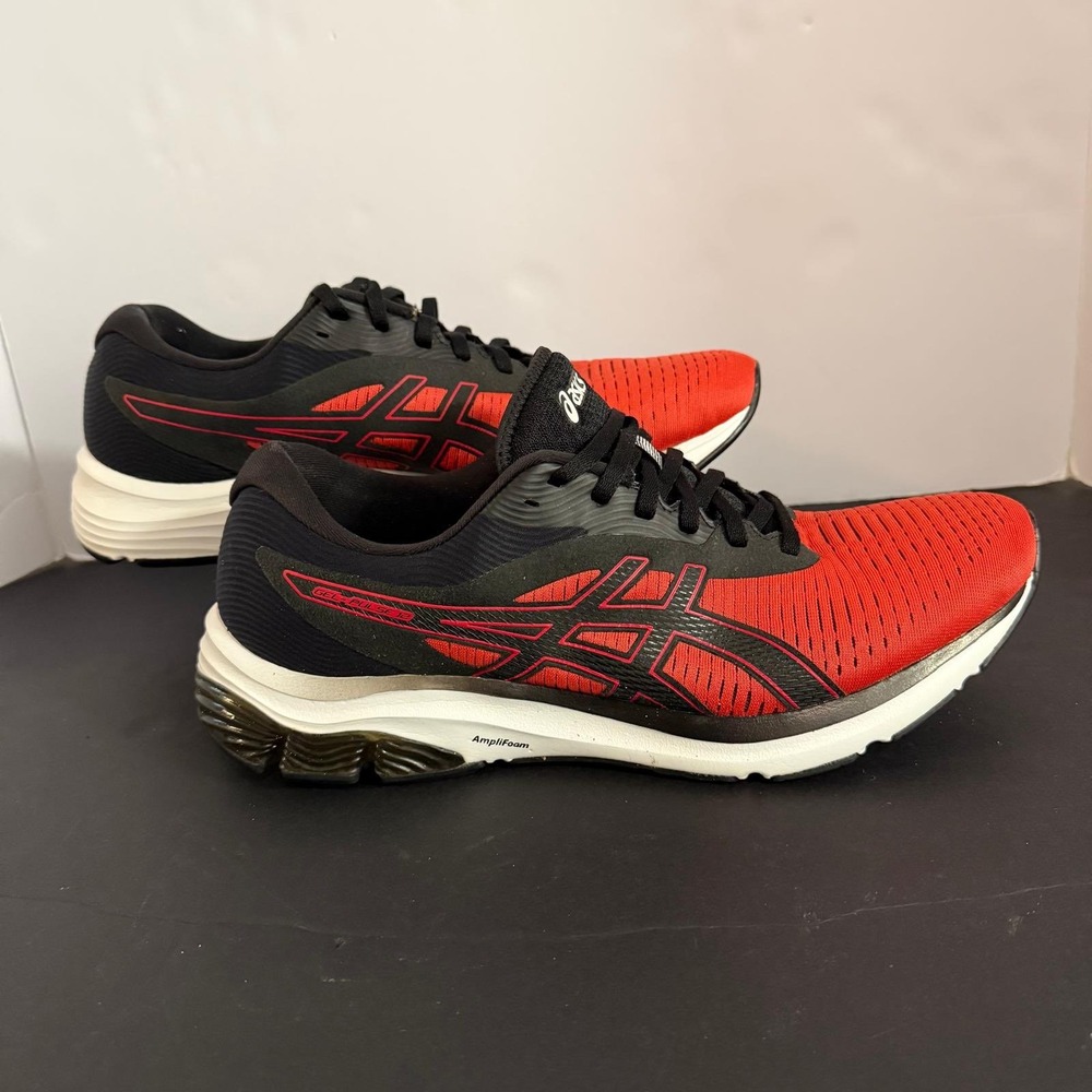 Asics Gel-Pulse 12 Mens Running Shoes Sunrise Red Black 1011A844 Size 12